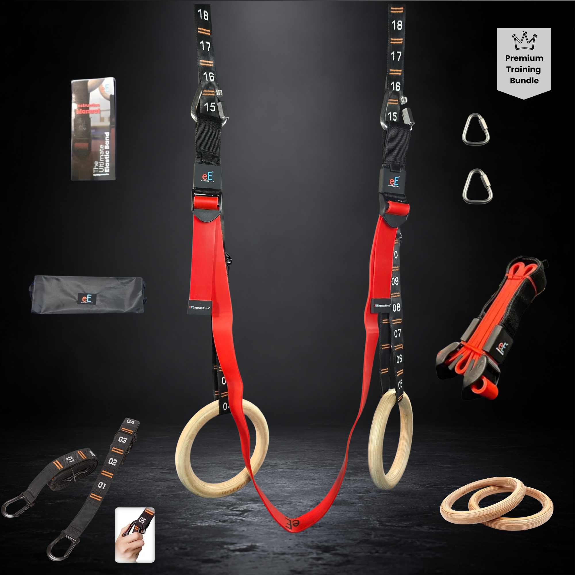 eE Dual Kit | Adjustable Gymnastics Rings + The Ultimate Elastic Band