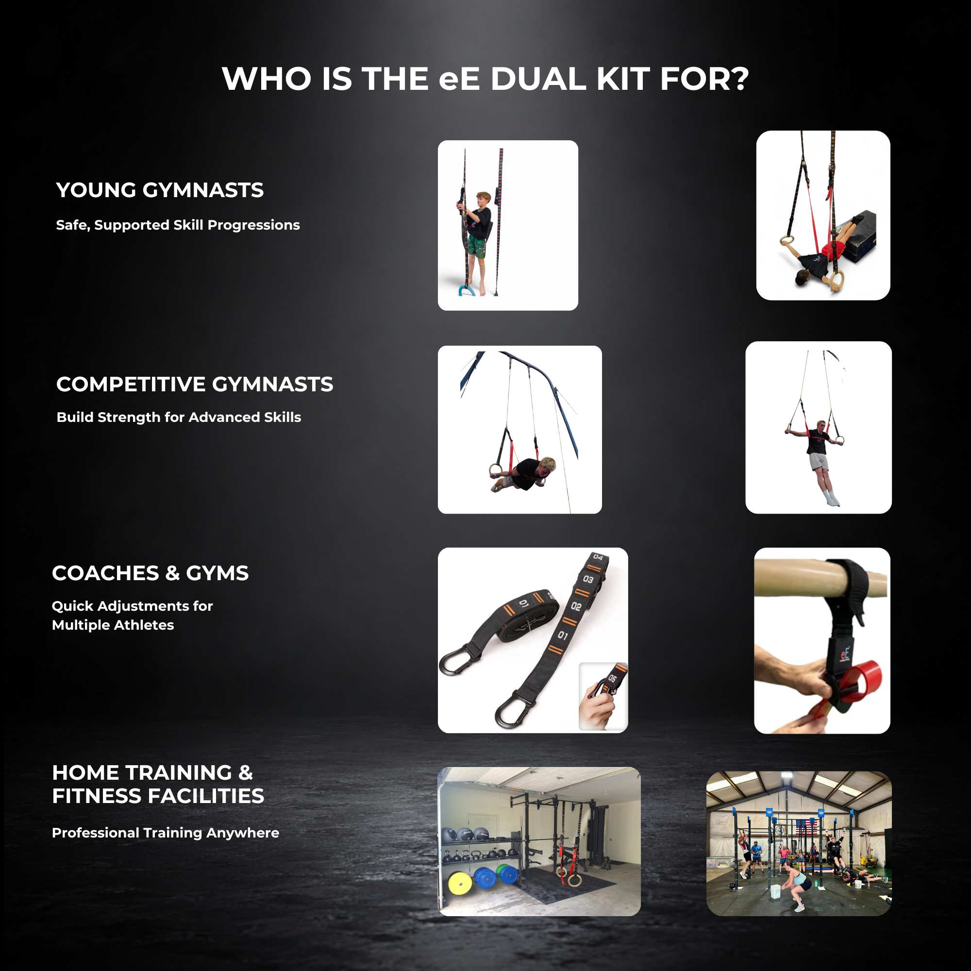 eE Dual Kit | Adjustable Gymnastics Rings + The Ultimate Elastic Band